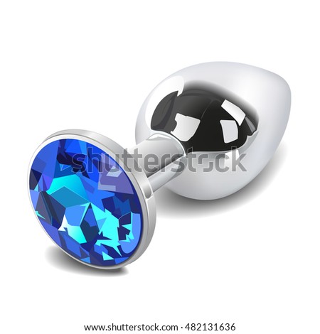Steel butt plug isolated over a white background. Vector illustration