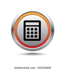Steel button calculator vector icon