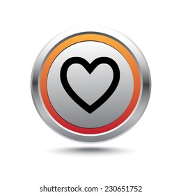 Steel button favorite vector icon