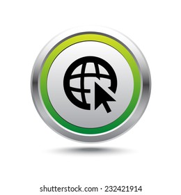 Steel button web vector icon