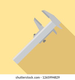 Steel caliper icon. Flat illustration of steel caliper vector icon for web design