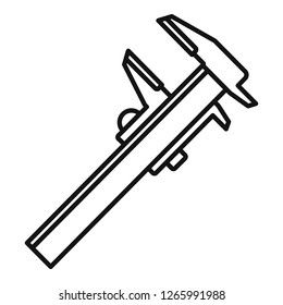 Steel caliper icon. Outline steel caliper vector icon for web design isolated on white background