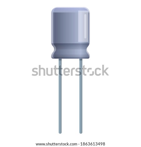 Steel capacitor icon. Cartoon of steel capacitor vector icon for web design isolated on white background