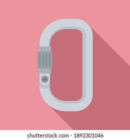 Steel carabine icon. Flat illustration of steel carabine vector icon for web design