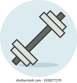 Steel Cast Iron Dumbbell Concept Vector color line Icon Design, Gym Fitness symbol on white background, Workout exercise equipment stock illustration