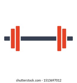 Steel Cast Iron Dumbbell Power Gym Fitness Vector Icon