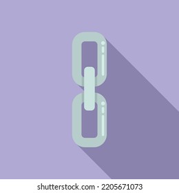 Steel chain icon flat vector. Business system. Web link
