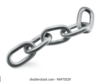 Steel chain isolated on white
