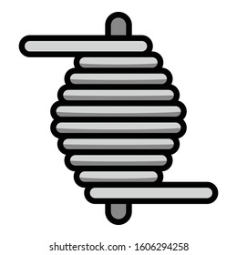 Steel coil icon. Outline steel coil vector icon for web design isolated on white background