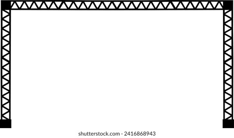 Steel construction - Vector silhouette - Stage construction technology