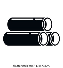 Steel contruction pipes icon. Simple illustration of steel contruction pipes vector icon for web design isolated on white background