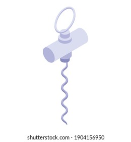 Steel corkscrew icon. Isometric of steel corkscrew vector icon for web design isolated on white background