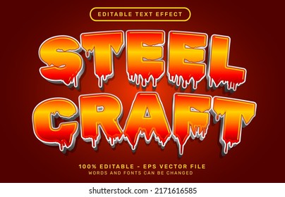 Steel Craft 3d Text Effect With Fire Color