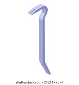 Icono de palanca de acero vector isométrico. Herramienta de robo. Cincel de mano