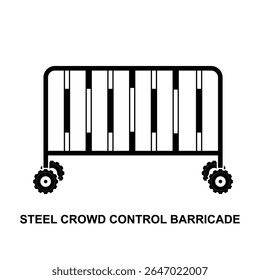Steel crowd control barricade icon isolated on background vector illustration.