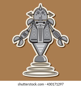 Steel Cute Robot Machine Toys Vector Design