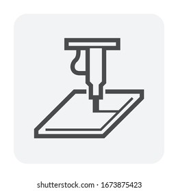 Steel cutting vector icon design on white background.