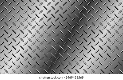 Steel diamond plate vector, industry iron floor texture background. Metal flooring background Rough stainless walkway, grid floor vector illustration