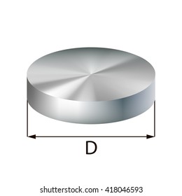 Steel disc industrial metal object. Vector illustration. EPS 10.