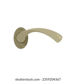 Steel door handle icon flat vector. Lock knob. Latch metal isolated