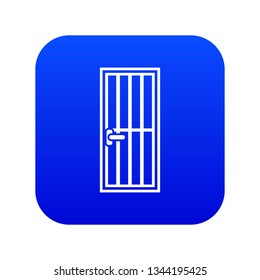 Steel door icon digital blue for any design isolated on white vector illustration