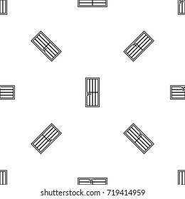 Steel door pattern repeat seamless in black color for any design. Vector geometric illustration