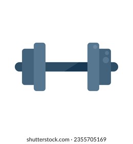 Steel dumbbell icon flat vector. Active workout. Daily gym isolated