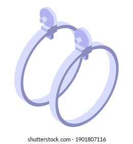 Steel earrings icon. Isometric of steel earrings vector icon for web design isolated on white background