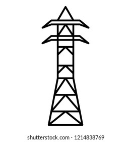 Steel electric tower icon. Outline steel electric tower vector icon for web design isolated on white background