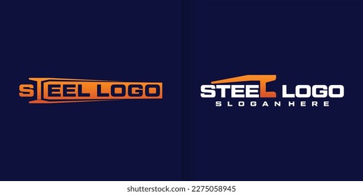 Colección vectorial del logotipo de la fabricación de acero o colección vectorial del logotipo de construcción