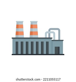 Steel Factory Icon. Flat Illustration Of Steel Factory Vector Icon Isolated On White Background