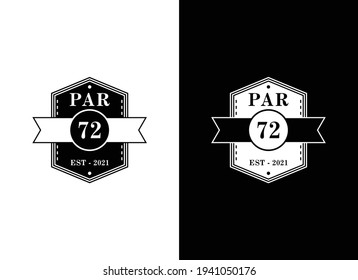 Steel fashion design logo for a company, par 72 logo for fashion design, PAR 72 apparel logo