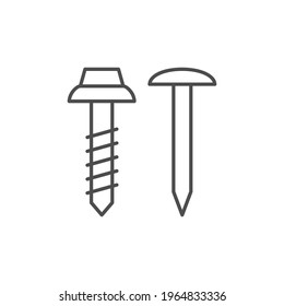 Steel fasteners line outline icon