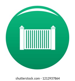 Steel fence icon. Simple illustration of steel fence vector icon for any design green