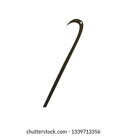 Steel fire hook flat icon isolated on white background