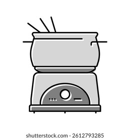 steel fondue pot color icon vector. steel fondue pot sign. isolated symbol illustration