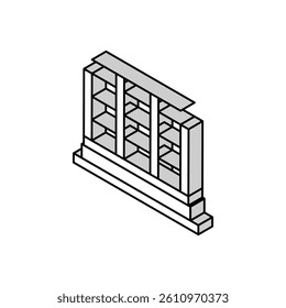 steel frame building isometric icon vector. steel frame building sign. isolated symbol illustration