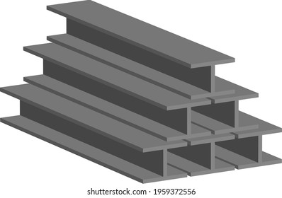 Steel frame (h steel) isolated vector illustration.