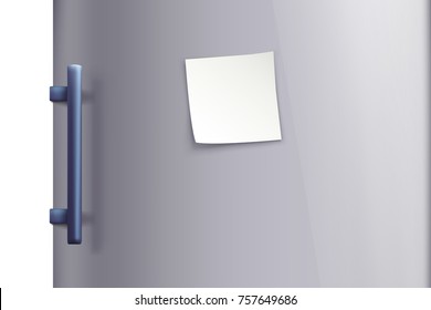 steel fridge door with note