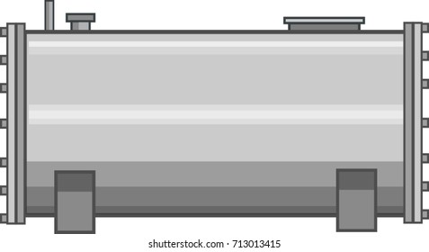 Steel Fuel Tank Vector with Flanged Ends