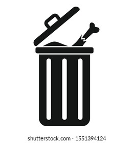 Steel garbage bin icon. Simple illustration of steel garbage bin vector icon for web design isolated on white background