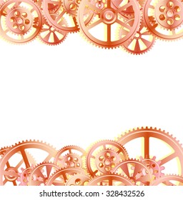steel gears on  white background
