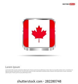 Steel glossy canada flag button