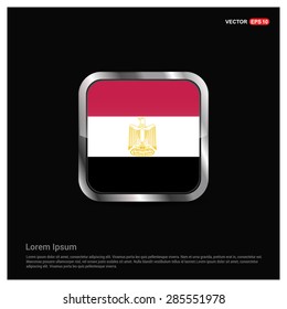 Steel glossy Egypt flag button