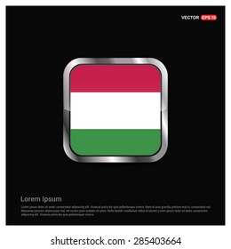 Steel glossy Hungary flag button
