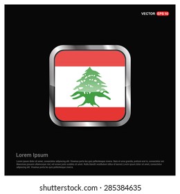 Steel glossy Lebanon flag button