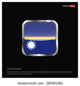 Steel glossy Nauru flag button