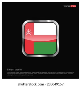 Steel glossy Oman flag button
