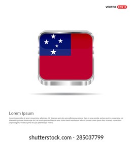 Steel glossy Samoa flag button