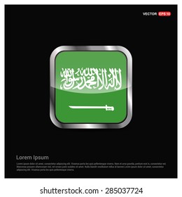 Steel glossy Saudi Arabia flag button